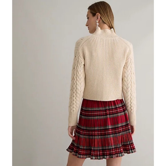 20. J.Crew Pleated taffeta skirt in Good Tidings plaid - Picture 3 of 8